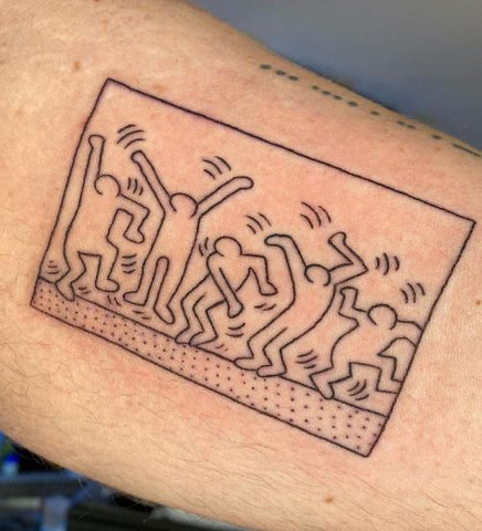 keith haring party tattoo
