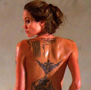 angelina jolie fox wanted tattoo 