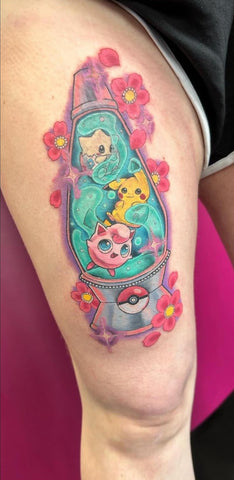 Togepi, Pikachu, Jigglypuff tattoo design