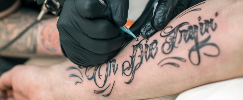 a lettering tattoo