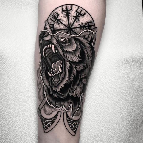 Berserker bear tattoo