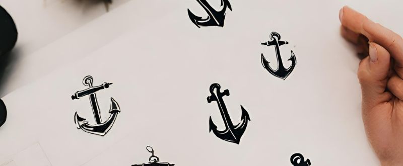 black and white anchor tattoo designs
