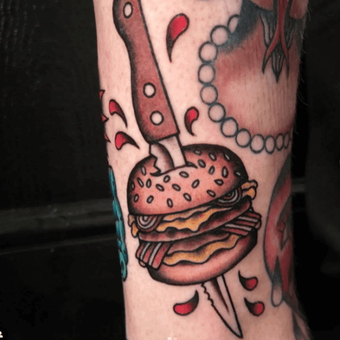 Burger tattoo 