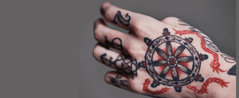 Creative self expression hand tattoo