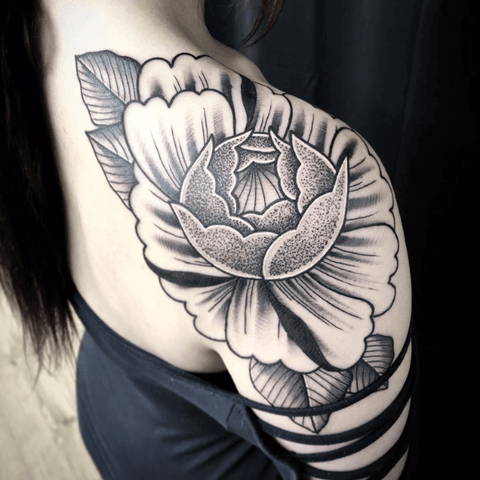 Floral blackwork tattoo