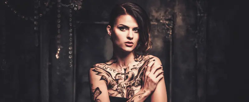 girl model with a lot of tattoos