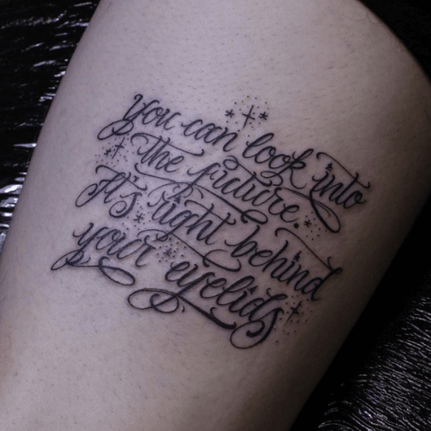 Script tattoo - madeyoulook_finn