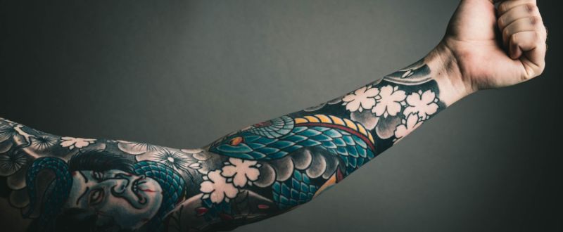 neo traditional sleeve tattoo