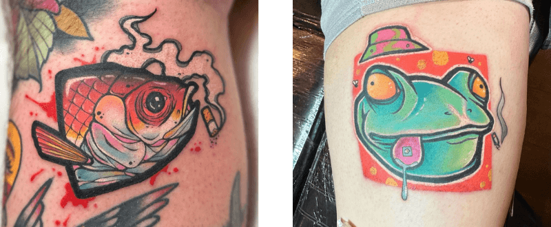 New school tattoos by mattyroughneck