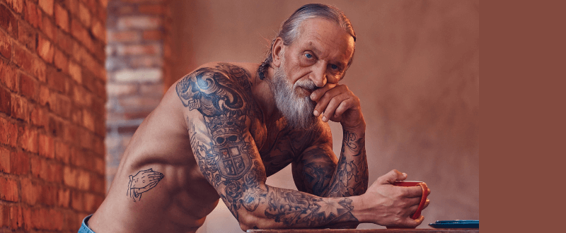 Older tattooed man