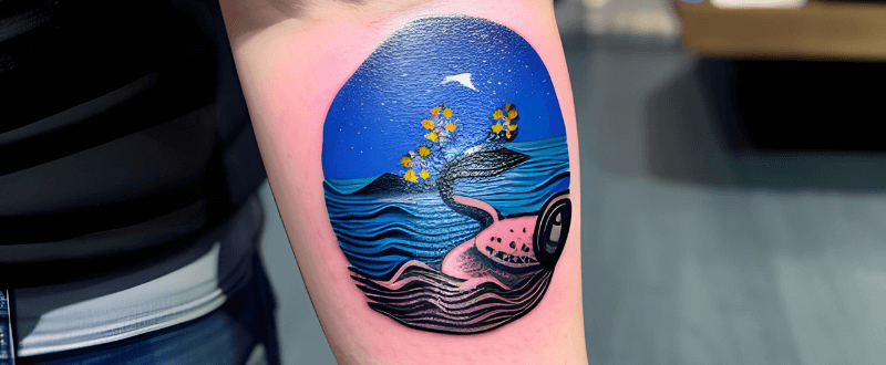 Sea theme tattoo on arm