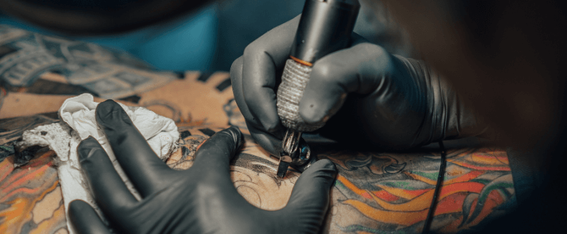 Tattooing with a rotary tattoo pen machine