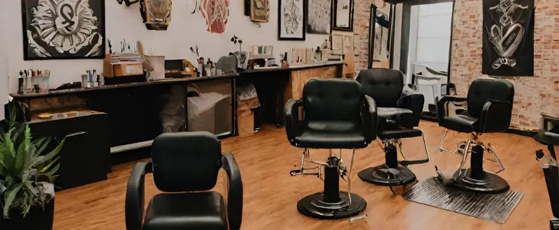 tattoo chairs inside the tattoo shop
