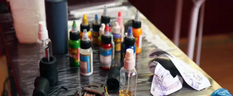 tattoo inks in the table