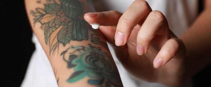 tattoo ointment on the skin