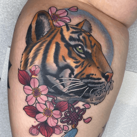 Tiger sports team tattoo