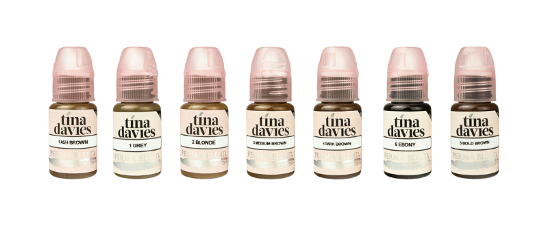 Tina Davies PMU pigments for eyebrow tattoos