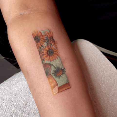 Van Gogh sunflower tattoo