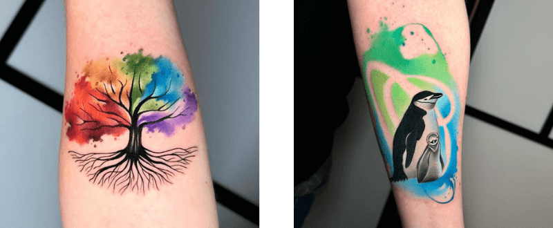 Watercolour tattoos by noemi_tattoo