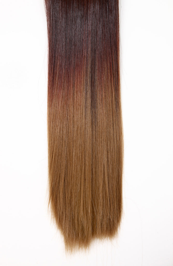 Dip Dye Hair Extension Chocolate Brown Scarlet Strawberry Blonde