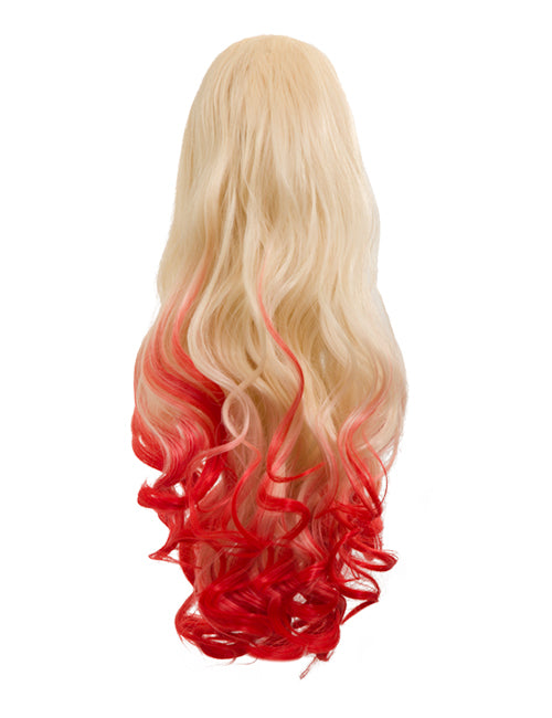 Dip Dye Curly Ponytail In Pure Blonde Red 613ttred