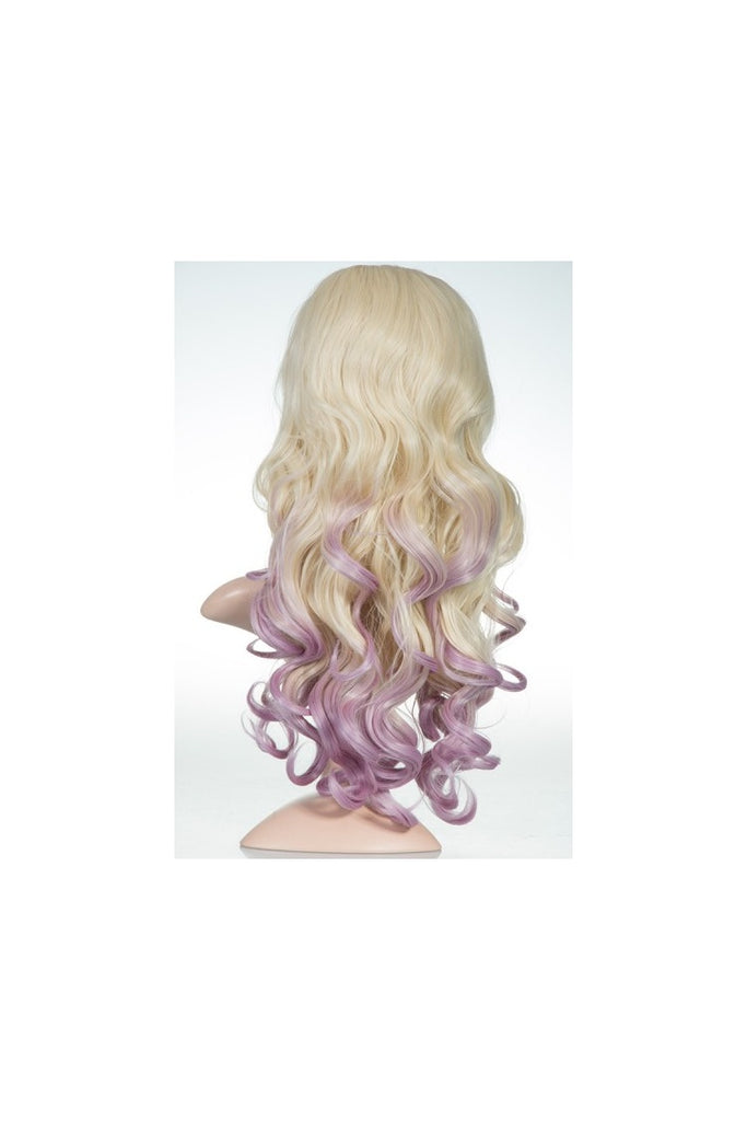 Curly Dip Dye One Piece Synthetic Clip In Hair Extension Blonde Lilac