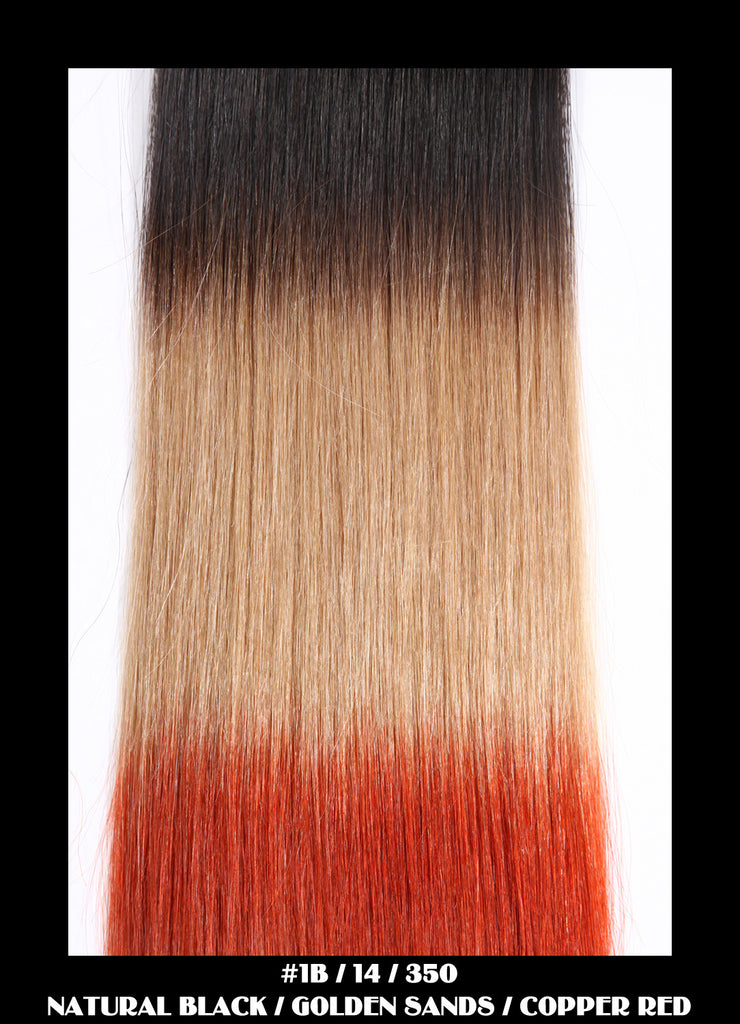 20 Dip Dye Deluxe Remi Weave Hair Extensions 140g In 1b 14 350 Natural Black Golden Sands Copper Red