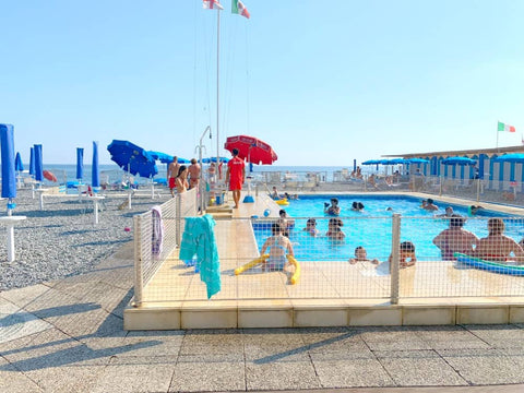 Swimming pool with hammam towel