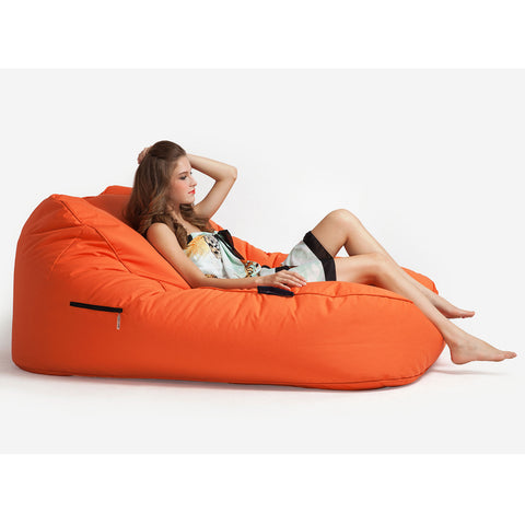 Luxury Orange Quilted Outdoor bean bag (Desert Sunset) by Ambient Lounge