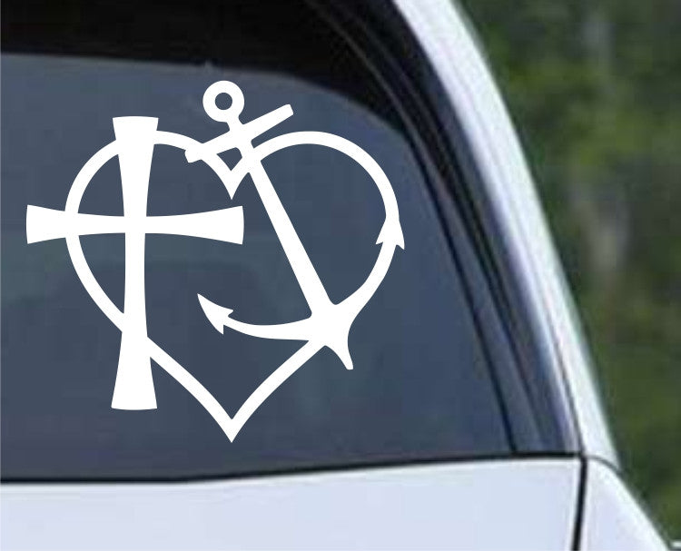 Heart Anchor Cross Die Cut Vinyl Decal Sticker | Decals City