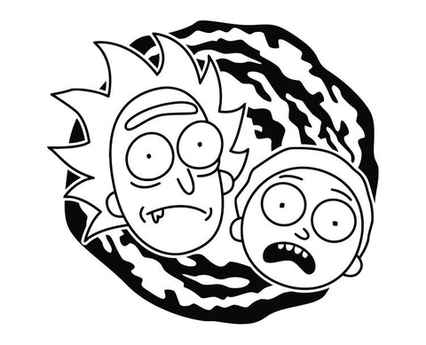 Rick and Morty - Heads Swirl Die Cut Vinyl Decal Sticker ...
