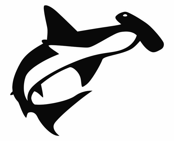 Shark - Hammerhead Silhouette v6 Die Cut Vinyl Decal Sticker– Decals City