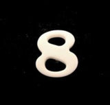 B15097 11mm White Number Eight Shaped Novelty Shank Button - Ribbonmoon