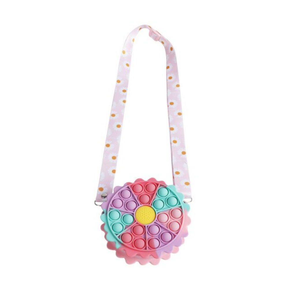 Pop It Fidget Toy Rainbow Daisy Purse