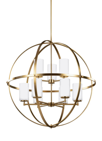 Alturas Nine Light Chandelier - Satin Bronze Ceiling Sea Gull Lighting 