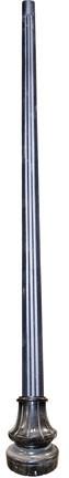 10' Fluted Galvanized Steel Post 3.5" O.D. with Decorative Base - Verde Green