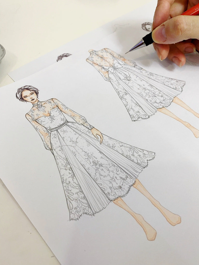 UNVEILING THE MAGIC: BTS OF DESIGNING A CUSTOM WEDDING DRESS Dream Dresses by PMN