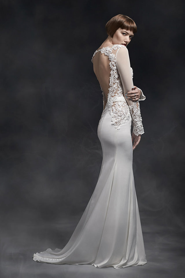 Long Sleeve Wedding Dress With Lace Top (#SS16101) Dream Dresses by PMN