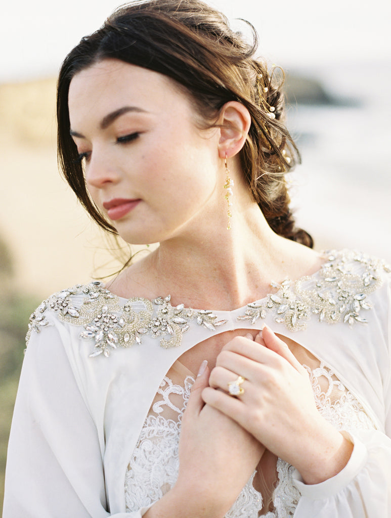 Rhinestone Crystal Bridal Cape (#AILE) Dream Dresses by PMN