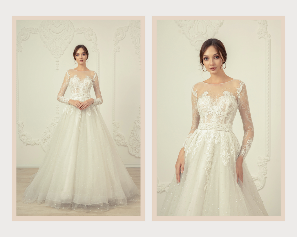 Jolanda long sleeves lace wedding dress - Dream Dresses by PMN