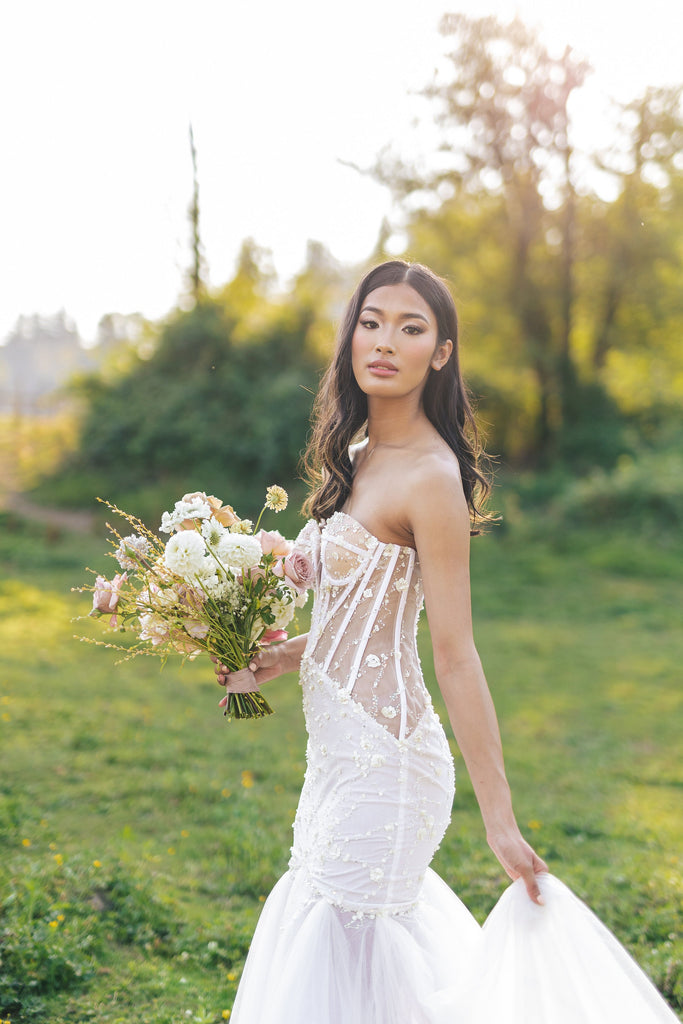 Cathedral Bridal Lace Cape with High Neck, Dream Dresses by P.M.N