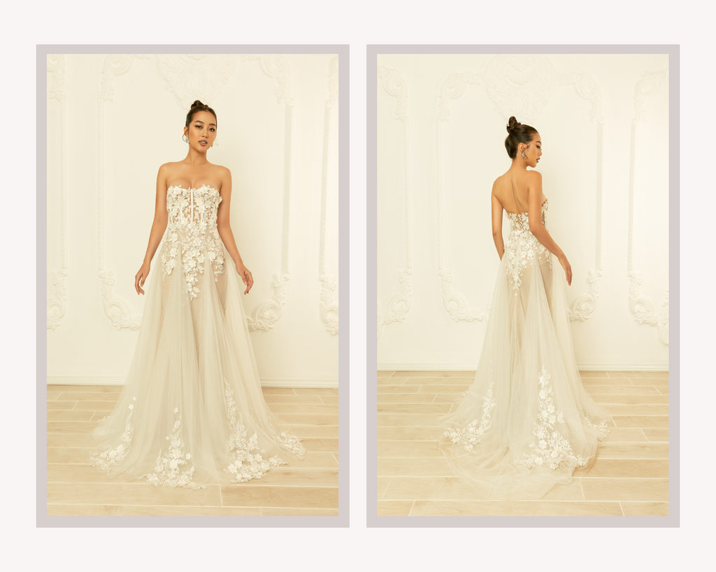 Lace Strapless Wedding Gown (#Nelly) - Dream Dresses by PMN