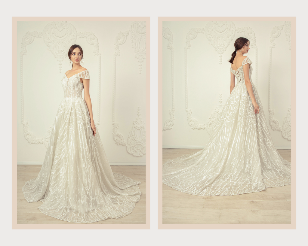 Amadea lace off shoulder wedding dress - Dream Dresses by PMN