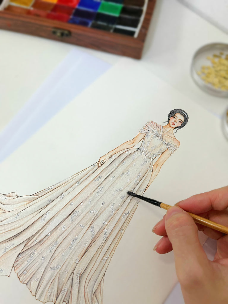 UNVEILING THE MAGIC: BTS OF DESIGNING A CUSTOM WEDDING DRESS Dream Dresses by PMN