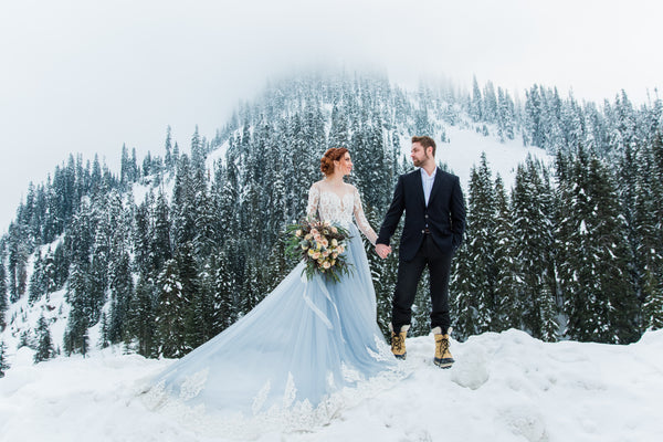 winter bridal styled shoot-Dream Dresses by PMN-Non traditional wedding dress
