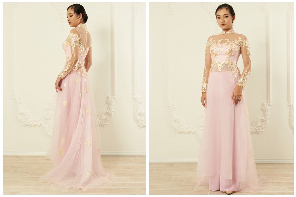 Mylah pink bridal ao dai - Dream Dresses by PMN