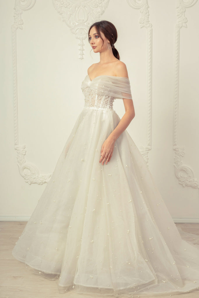 Off Shoulder Ball Gown Wedding Dress (#Donata) Dream Dresses by PMN