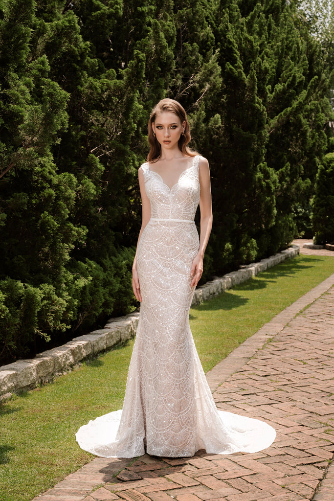 Mermaid Wedding Dress with Beaded Lace (#KIMBERLY)