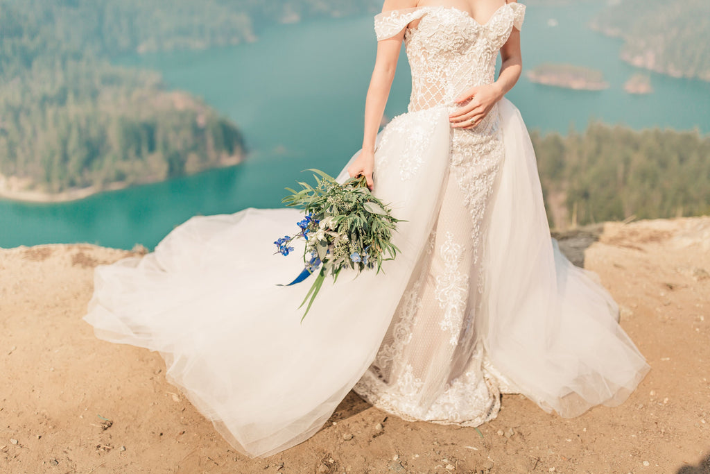 Blush Mermaid Wedding Dress with Removable Overskirt (#BELVA) Dream Dresses by PMN