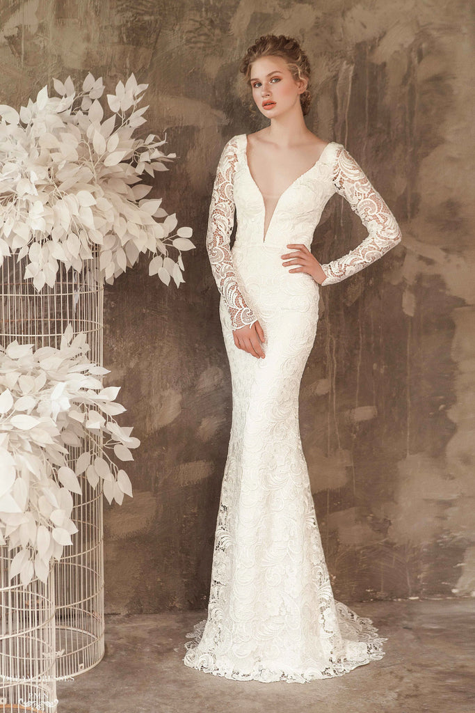 Elise long sleeve lace wedding dress - Dream Dresses by PMN